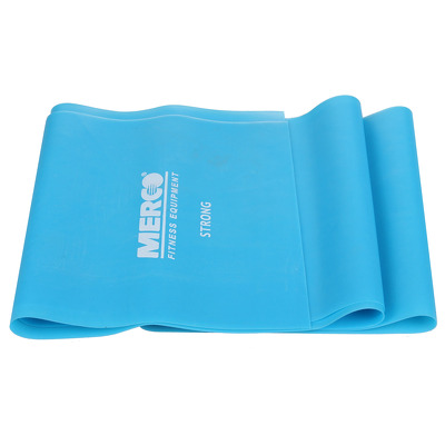 Banda elastica aerobic si fitness, 120x15cm, intensitate tare, albastru