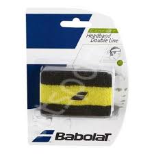 Bandana tenis Babolat Double line - galben-negru